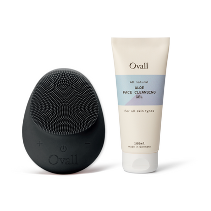 Ovall™ 2 Gesichtsreinigungsbürste Bundle - Schwarz - ovallskincare